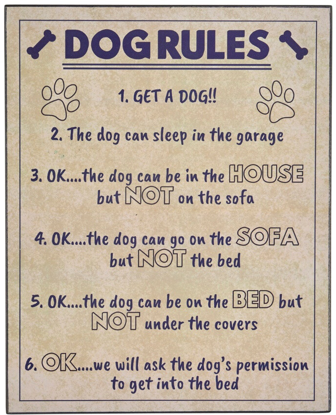 Dog Rules Plaque