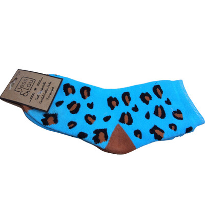 Blue Animal Print Socks