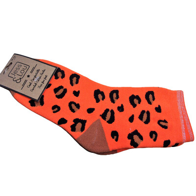 Orange Animal Print Socks