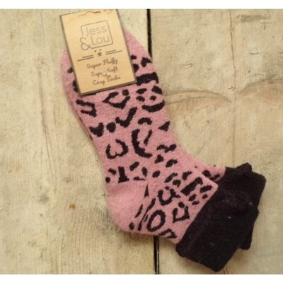Pink Animal Print Socks