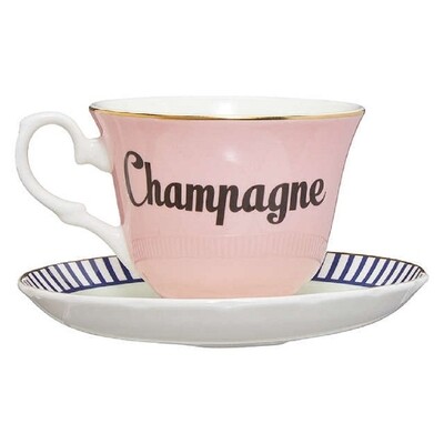 Champagne Teacup & Saucer - Yvonne Ellen