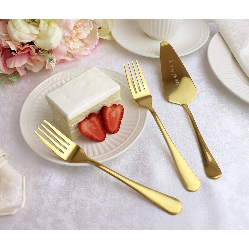 Love is Sweet Server Set with Forks and Cake Knife