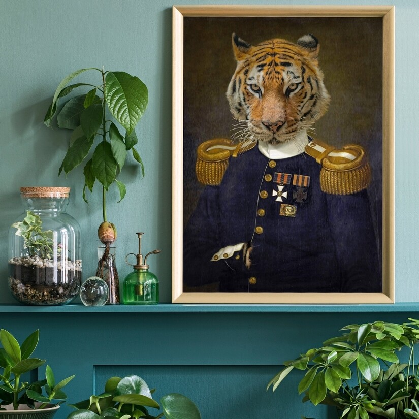 Lieutenant Tiger Wall Art Print