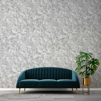 Lusso Marble Silver Glitter Wallpaper