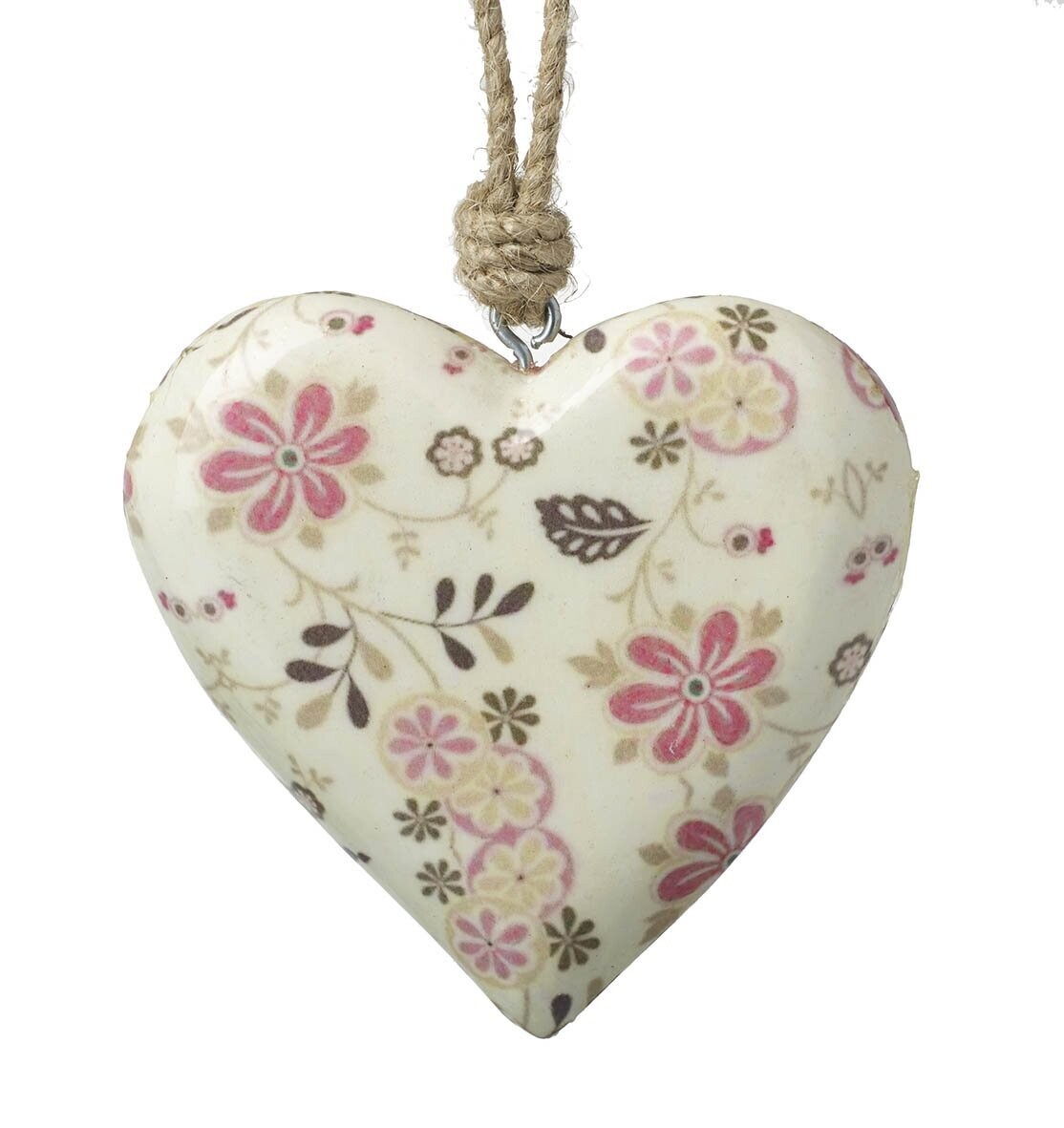 Wooden Floral Heart Trinket