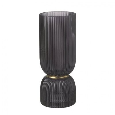 Oaklyn Glass Black and Gold Vase