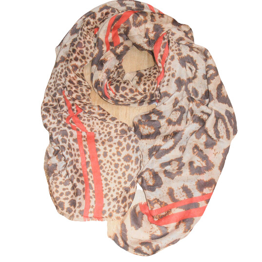 Peachy Leopard Scarf