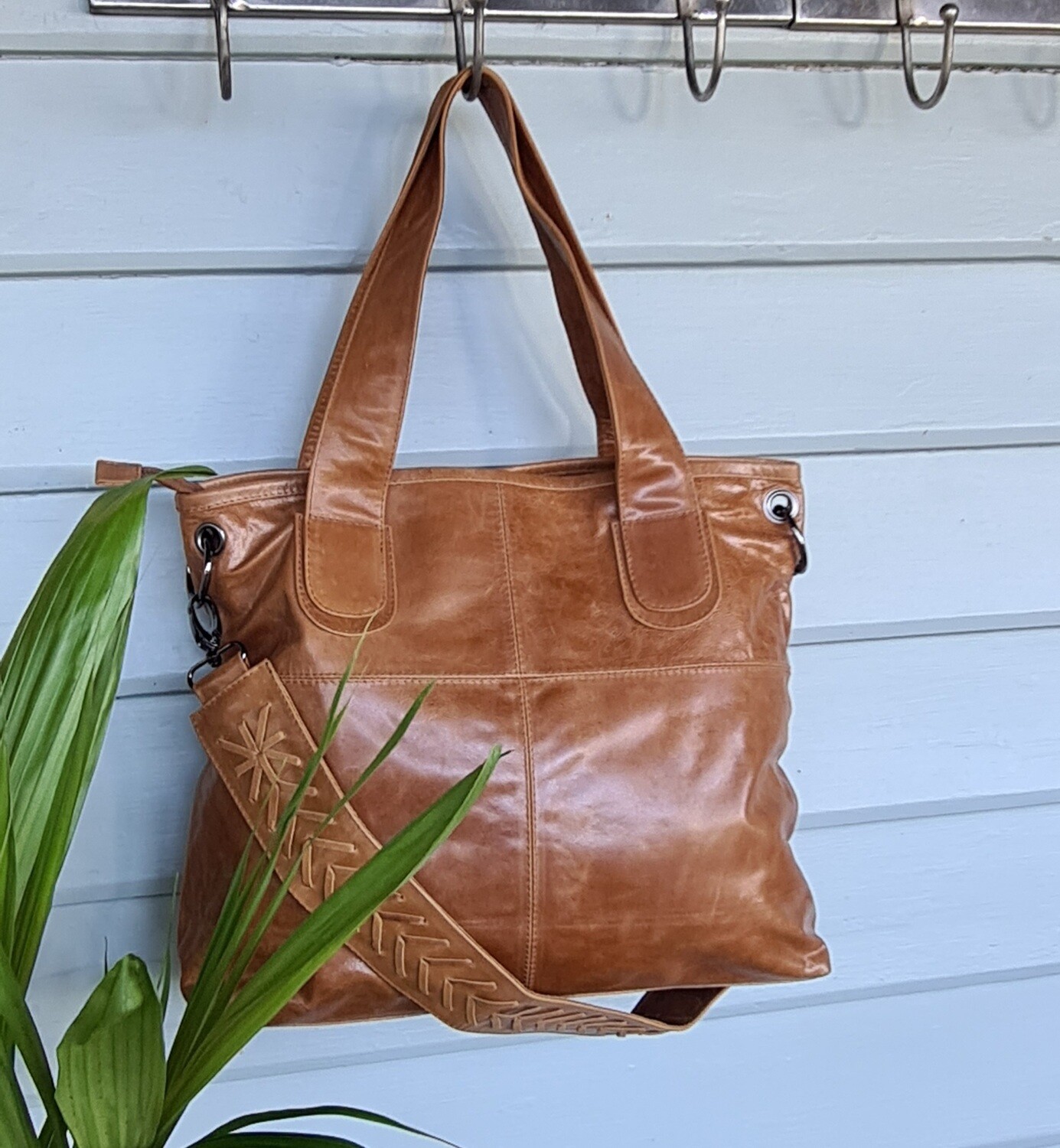 Vintage Leather Tote Bag