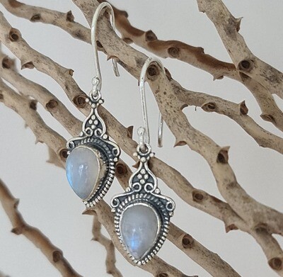 Zuri Moonstone Sterling Silver Earrings