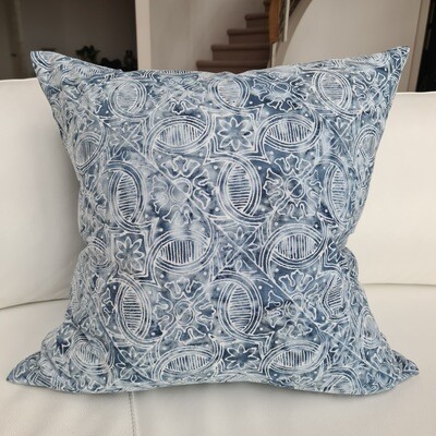 Indigo Tile Batik Cushion