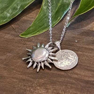 Sun &amp; Moon Pendant Necklace