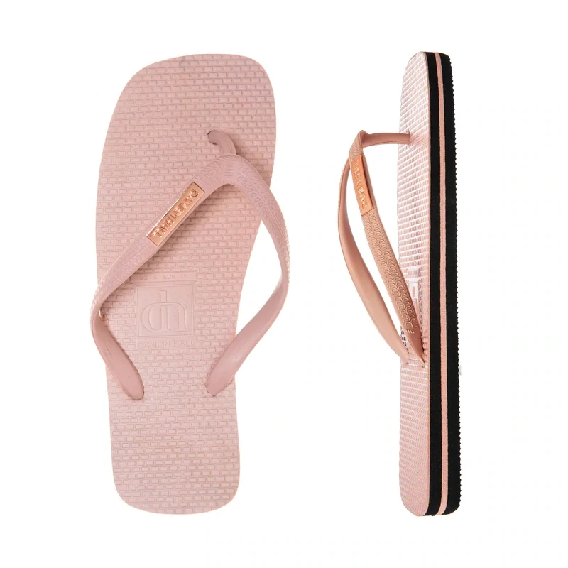 Designer Pink with Rose Gold Badge Flip Flops