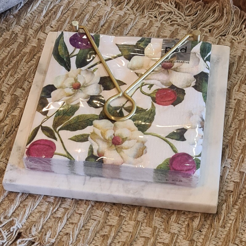 Marble / Brass Napkin Holder