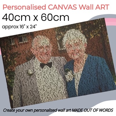 40cm x 60cm (16&quot; x 24&quot;) CANVAS PERSONALISED WALL ART