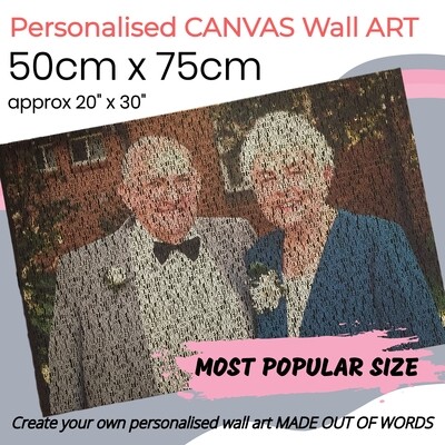 50cm x 75cm (20&quot; x 30&quot;) CANVAS PERSONALISED WALL ART