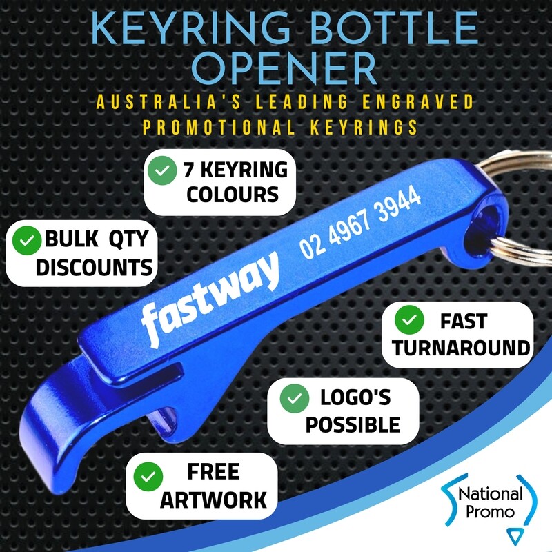 Engraved Metal BOTTLE OPENER KEYRING