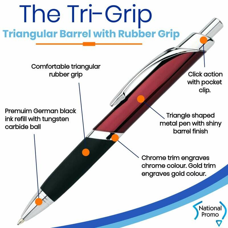 TRILOGY Tri-Grip Engraved Metal Corporate Pen