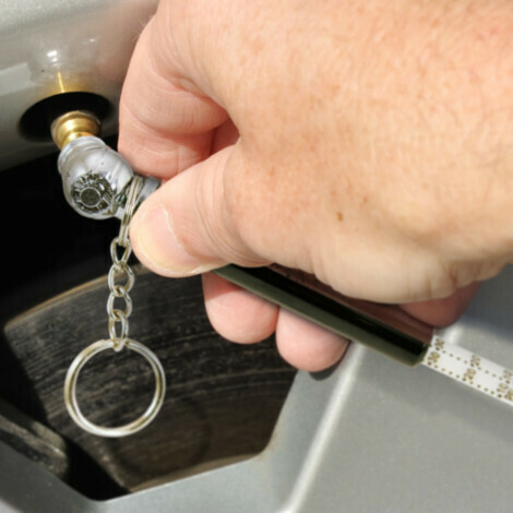 Engraved Metal Tyre Pressure Gauge Key Ring