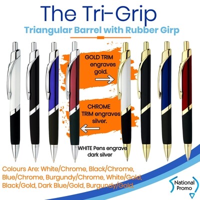 TRILOGY Tri-Grip Engraved Metal Corporate Pen