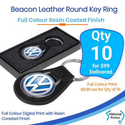 10x Beacon Leather Key Ring - Round