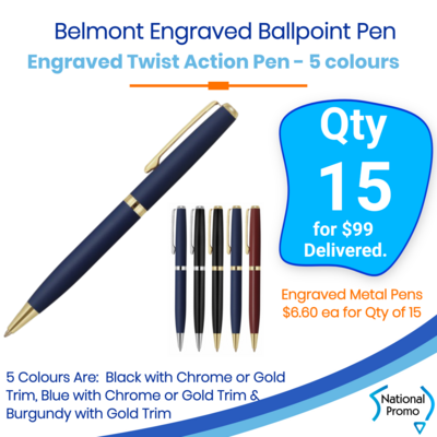 15x Engraved Belmont Ballpoint Pen