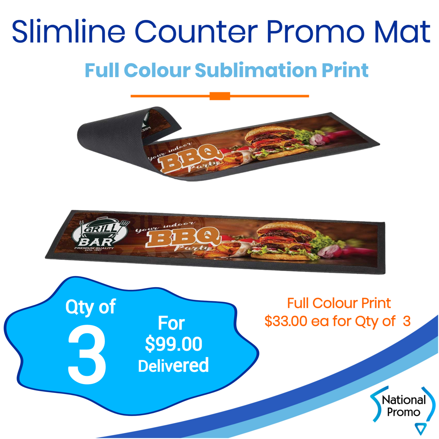 3x Slimline Counter Promo Mat
