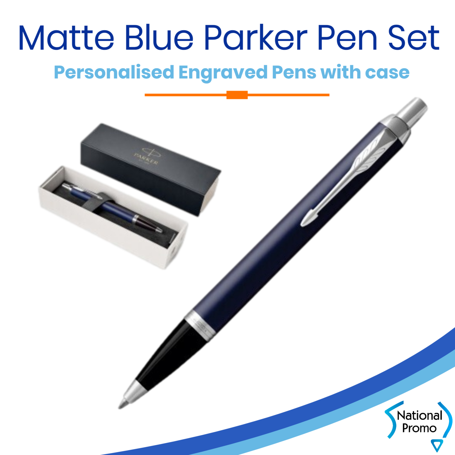 PARKER PEN MATTE BLUE w CHROME TRIM