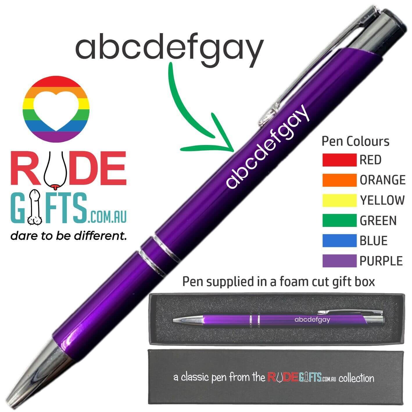 Rude Gifts Pens | abcdefgay