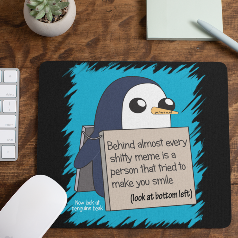 Rude Gifts Mouse Mat &gt; Penguin Meme &gt; Read It &amp; Laugh!