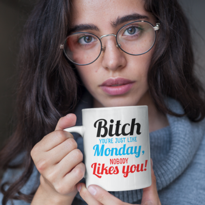 11oz Rude Gifts Coffee Mug > Bitch Don't Like Monday