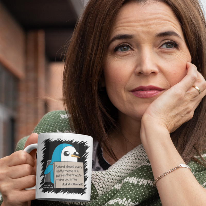 11oz Rude Gifts Coffee Mug &gt; Penguin Meme &gt; Read It &amp; Laugh!