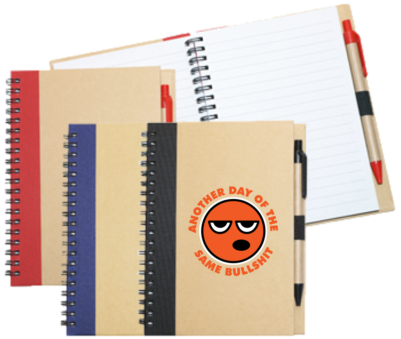 Wiro Bound Recycled A5 Notebook &amp; Pen &gt; Another Day, Same Bullsh*t