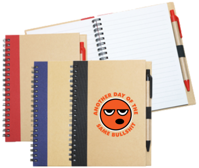 Wiro Bound Recycled A5 Notebook &amp; Pen &gt; Another Day, Same Bullsh*t
