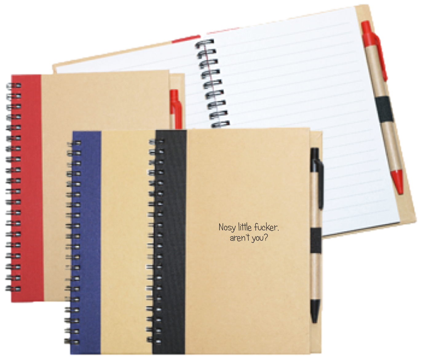 Wiro Bound Recycled A5 Notebook &amp; Pen &gt; Nosey Little F*cker Aren&#39;t You