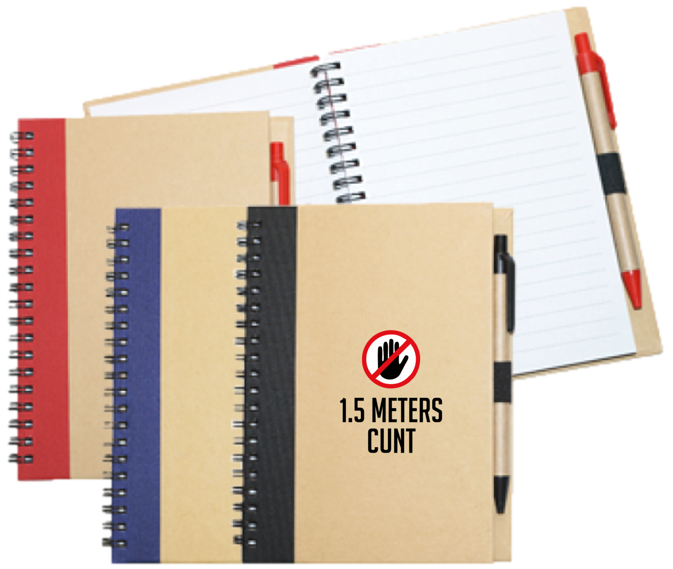 Wiro Bound Recycled A5 Notebook &amp; Pen &gt; 1.5m C*NT
