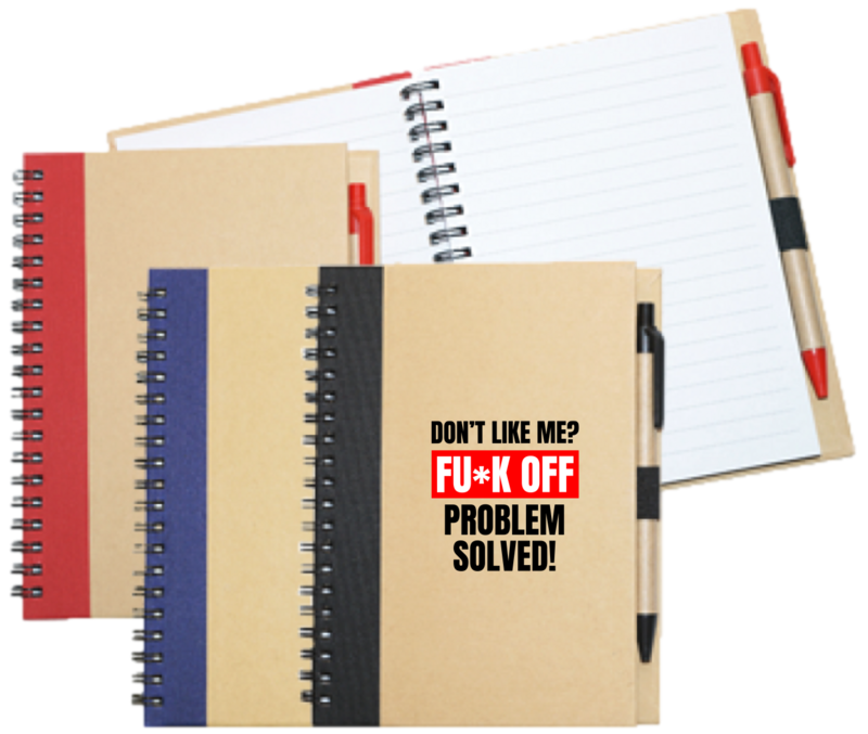 Wiro Bound Recycled A5 Notebook &amp; Pen &gt; Don&#39;t Like Me F*CK OFF