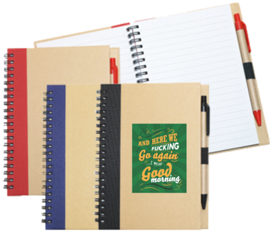 Wiro Bound Recycled A5 Notebook &amp; Pen &gt; Here We Go Again