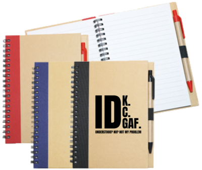 Wiro Bound Recycled A5 Notebook &amp; Pen &gt; IDK. C. or GAF