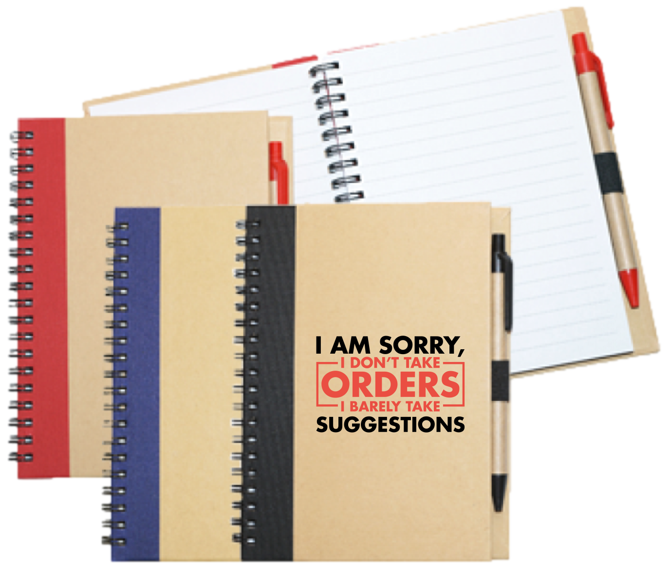 Wiro Bound Recycled A5 Notebook &amp; Pen &gt;I Only Take Suggestions!
