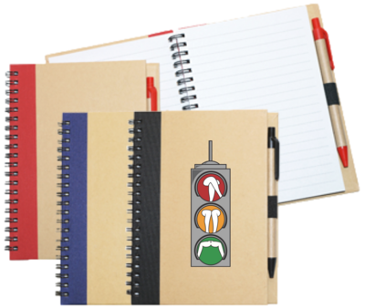 Wiro Bound Recycled A5 Notebook &amp; Pen >Traffic Light Signals
