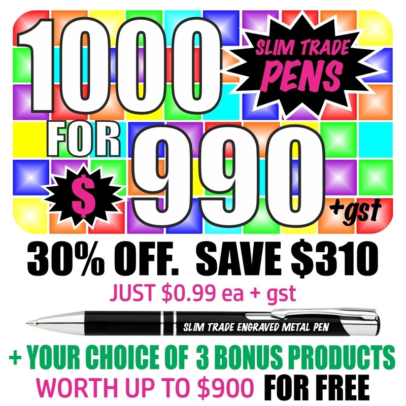 1000 Slim Trade Pens with &#39;Bonus Product Offer&#39;