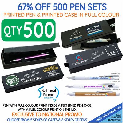 Pen Set &gt; Qty 500  with Full Colour Pen &amp; Case Print
