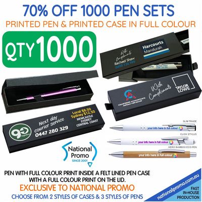 Pen Set &gt; Qty 1000  with Full Colour Pen &amp; Case Print