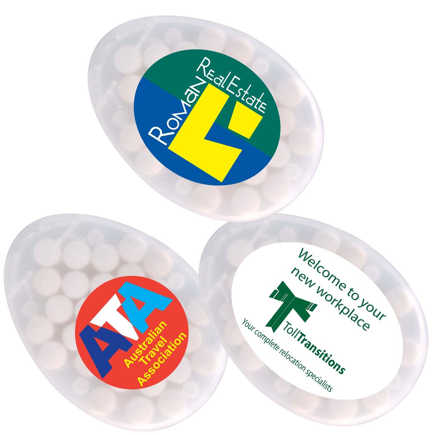 OVAL MINT DISPENSER with 30 SUGAR FREE MINTS