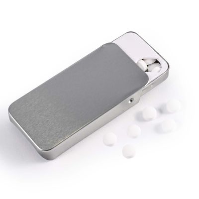 SUGAR FREE BREATH MINTS IN SILVER TIN