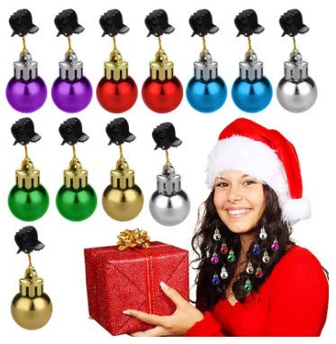 HAIR &amp; BEARD CHRISTMAS NOVELTIES BAUBALLS - 12 PACK