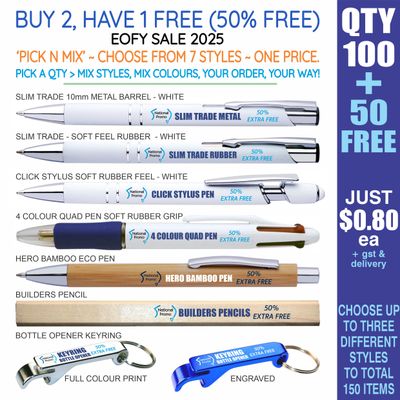 QTY 100 &gt; &#39;PICK N MIX&#39; 50% FREE DEAL EOFY25 SALE
