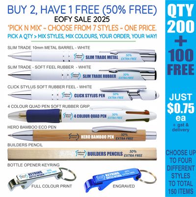 QTY 200 &gt; &#39;PICK N MIX&#39; 50% FREE DEAL EOFY25 SALE