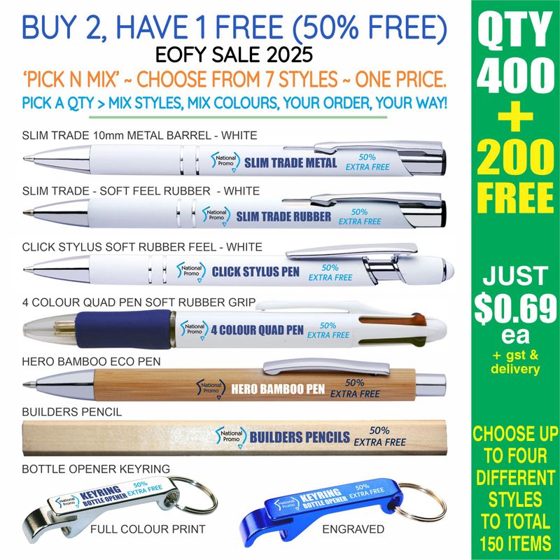 QTY 400 &gt; &#39;PICK N MIX&#39; 50% FREE DEAL EOFY25 SALE
