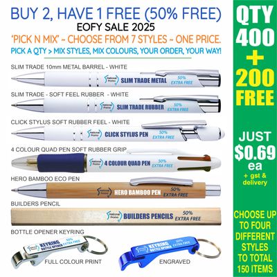 QTY 400 &gt; &#39;PICK N MIX&#39; 50% FREE DEAL EOFY25 SALE